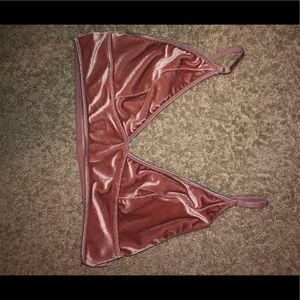 Pink velvet bralette